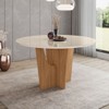 Mesa de Madeira Vértice 140 Cm com Vidro Nature/Off White - Henn