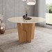 Mesa de Madeira Vértice 140 Cm com Vidro Nature/Off White - Henn