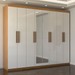 Guarda-Roupa Casal Nirvana Plus 8 Portas 4 gavetas com Espelho Cinamomo/Branco - Panorama Móveis