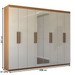 Guarda-Roupa Casal Nirvana Plus 8 Portas 4 gavetas com Espelho Cinamomo/Branco - Panorama Móveis