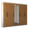 Guarda-Roupa Casal Nirvana Plus 8 Portas 4 gavetas com Espelho Branco/Cinamomo - Panorama Móveis