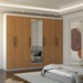 Guarda-Roupa Casal Nirvana Plus 8 Portas 4 gavetas com Espelho Branco/Cinamomo - Panorama Móveis