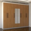 Guarda-Roupa Casal Nirvana 8 Portas 4 gavetas com Espelho Branco/Cinamomo - Panorama Móveis