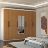 Guarda-Roupa Casal Nirvana 8 Portas 4 gavetas com Espelho Branco/Cinamomo - Panorama Móveis