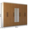 Guarda-Roupa Casal Nirvana 8 Portas 4 gavetas com Espelho Branco/Cinamomo - Panorama Móveis
