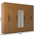 Guarda-Roupa Casal Nirvana 8 Portas 4 gavetas com Espelho Cinamomo - Panorama Móveis