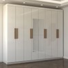 Guarda-Roupa Casal Nirvana 8 Portas 4 gavetas com Espelho Branco - Panorama Móveis