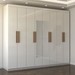 Guarda-Roupa Casal Nirvana 8 Portas 4 gavetas com Espelho Branco - Panorama Móveis