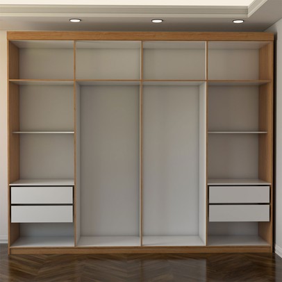 Guarda-Roupa Casal Nirvana 8 Portas 4 gavetas Cinamomo/Branco - Panorama Móveis