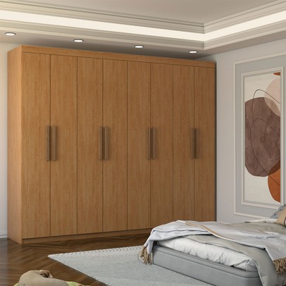 Guarda-Roupa Casal Nirvana 8 Portas 4 gavetas Cinamomo - Panorama Móveis