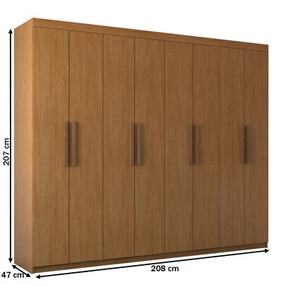 Guarda-Roupa Casal Nirvana 8 Portas 4 gavetas Cinamomo - Panorama Móveis