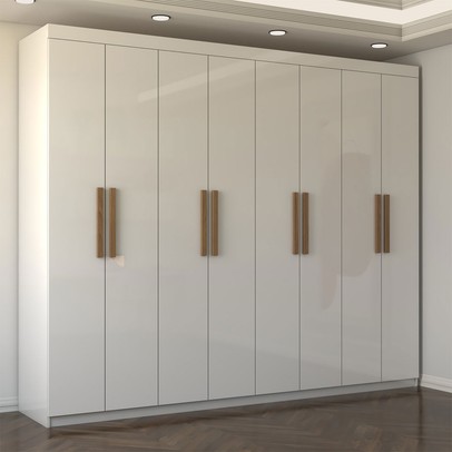 Guarda-Roupa Casal Nirvana 8 Portas 4 gavetas Branco - Panorama Móveis