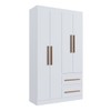 Guarda-Roupa Solteiro Palermo 4 Portas 2 Gavetas 100% Mdf Branco - Doripel Móveis