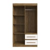 Guarda-Roupa Solteiro Palermo 4 Portas 2 Gavetas 100% Mdf Off White/Nogueira - Doripel Móveis