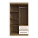 Guarda-Roupa Solteiro Palermo 4 Portas 2 Gavetas 100% Mdf Off White/Nogueira - Doripel Móveis