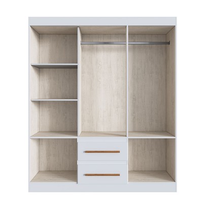 Guarda-Roupa Solteiro Napoli 6 Portas 2 Gavetas 100% Mdf Branco - Doripel Móveis
