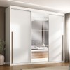 Guarda-Roupa Casal Senna 3 Portas 6 Gavetas com Espelho Branco - Maxel