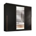 Guarda-Roupa Casal Senna 3 Portas 6 Gavetas com Espelho Preto - Maxel