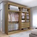 Guarda-Roupa Solteiro Medina 4 Portas 3 Gavetas Nature/Fendi - Panorama Móveis