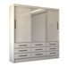 Guarda-Roupa Casal Taylor Plus 3 Portas 9 Gavetas com Espelho Branco - Panorama Móveis