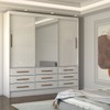 Guarda-Roupa Casal Taylor Plus 3 Portas 9 Gavetas com Espelho Branco - Panorama Móveis
