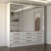 Guarda-Roupa Casal Taylor Premium 3 Portas 9 Gavetas com Espelho Branco - Panorama Móveis