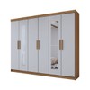 Guarda-Roupa Casal Aurora 6 Portas 2 Gavetas com Espelho Marrocos/Off White - Panorama Móveis