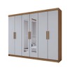 Guarda-Roupa Casal Aurora 6 Portas 2 Gavetas com Espelho Marrocos/Off White - Panorama Móveis