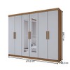 Guarda-Roupa Casal Aurora 6 Portas 2 Gavetas com Espelho Marrocos/Off White - Panorama Móveis