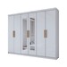 Guarda-Roupa Casal Aurora 6 Portas 2 Gavetas com Espelho Branco Neve - Panorama Móveis