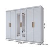 Guarda-Roupa Casal Aurora 6 Portas 2 Gavetas com Espelho Branco Neve - Panorama Móveis
