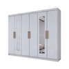 Guarda-Roupa Casal Aurora 6 Portas 2 Gavetas com Espelho Branco Neve - Panorama Móveis
