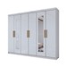 Guarda-Roupa Casal Aurora 6 Portas 2 Gavetas com Espelho Branco Neve - Panorama Móveis