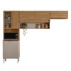 Cozinha Compacta Alba 6 Portas com Vidro Amêndola/Nude Prime Tx - Demóbile