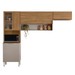 Cozinha Compacta Alba 6 Portas com Vidro Amêndola/Nude Prime Tx - Demóbile
