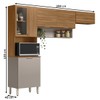 Cozinha Compacta Alba 6 Portas com Vidro Amêndola/Nude Prime Tx - Demóbile