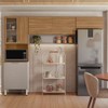 Cozinha Compacta Alba 6 Portas com Vidro Amêndola/Nude Prime Tx - Demóbile