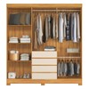 Guarda-Roupa Casal ópera 6 Portas 4 Gavetas com Espelho Cinamon/Off White - Demóbile