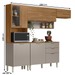 Cozinha Completa Alba 8 Portas 2 Gavetas com Vidro Amêndola/Nude Prime Tx - Demóbile