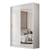 Guarda-Roupa Solteiro Riva 2 Portas 4 Gavetas com Espelho 100% Mdf Branco/Amêndola - Demóbile