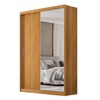 Guarda-Roupa Solteiro Riva 2 Portas 4 Gavetas com Espelho 100% Mdf Cinamomo/Off White - Demóbile