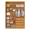 Guarda-Roupa Solteiro Riva 2 Portas 4 Gavetas com Espelho 100% Mdf Cinamomo/Off White - Demóbile