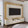 Estante para TV Até 70 Polegadas Munique 3 Portas com Led Tauari/Off White Fosco - Linea Brasil