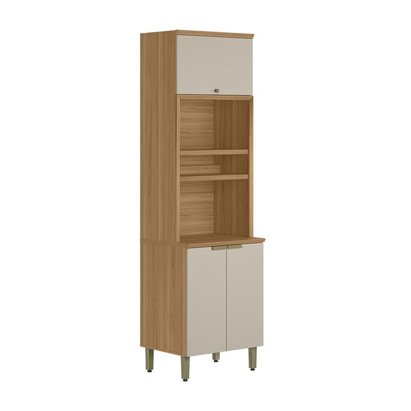 Torre Quente Selene 3 Portas 100% Mdf Jequitibá/Off White Fosco - Linea Brasil