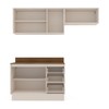 Cozinha Completa Koya 6 Portas 3 Gavetas Branco/Creme - Politorno