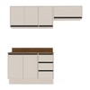 Cozinha Completa Koya 6 Portas 3 Gavetas Branco/Creme - Politorno