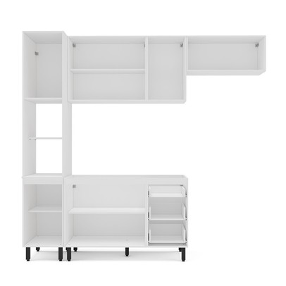 Cozinha Completa Meena 8 Portas 3 Gavetas 40250054 Branco/Azul - Politorno