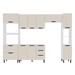 Cozinha Completa Meena 10 Portas 4 Gavetas 40250056 Branco/Creme - Politorno