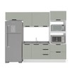 Cozinha Completa Meena 8 Portas 4 Gavetas 40250058 Branco/Verde Oliva - Politorno
