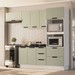 Cozinha Completa Meena 8 Portas 4 Gavetas 40250058 Branco/Verde Oliva - Politorno